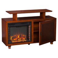 Southern Enterprises Ontario Media Console Fireplace - Walnut/Espresso N5