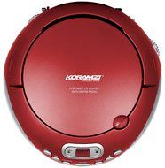 Koramzi Portable CD Boombox Sound System with Top-Loading CD Player, AM/FM Radio, and Aux Line-In- CD35(RED) N3