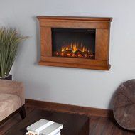 Real Flame Jackson Slim Line Wall Hung Electric Fireplace - Pecan N3