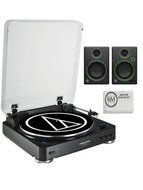 Audio-Technica Bluetooth Black Turntable with Mackie CR5BT Bluetooth Monitors