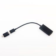 Omars 2 in1 MHL Micro USB male to HDMI female cable with Micro USB 5pin &amp; 11pin adapter for smartphones and tablets