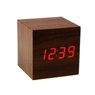 DZT1968&reg; Square Wooden LED Electronic Desktop Digital Alarm Clock N4