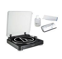 Audio Technica AT-LP60BK Fully Automatic Belt Driven Stereo Turntable bundled with the AT-6012 record cleaner... N3