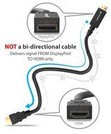 Fosmon 6FT DisplayPort (Male) to HDMI (Male) 6 ft Cable for PCs to an HDTV, monitor, or projector with HDMI port... N4
