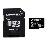 Unirex MicroSD High Capacity 16GB Class 10 with SD Adapter and USB Reader consumer electronics