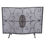 Old World Design Serpentine Center Medallion Fireplace Screen