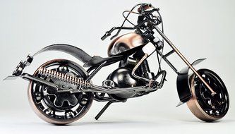 Metal sculpture - Retro Classic Handmade Iron Motorcycle unique metal art decor - home d&eacute;cor (Copper tainted GTO1... N8