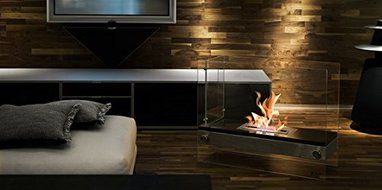 Moda Flame Palermo H Indoor Outdoor Firepit Bio Ethanol Fireplace Black N2