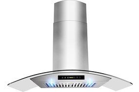 Golden Vantage Stainless Steel 36" Euro Style Wall Mount Range Hood LED TOUCH SCREEN W/Baffle Filter GV-H703C-B36 N2