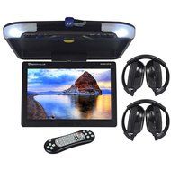 Rockville RVM18FD-BK 18&quot; TFT Black Flip Down Car Monitor w/ USB/SD/Video Games N74
