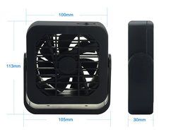 Welltop 3.9-inch Mini USB Fan 360 Degree Rotation Magnet Hanging Fan USB Powered Desktop Fan Table Fans (Black) N7