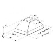1200 CFM Ducted Island Range Hood Size: 14.2" H x 46" W x 21" D