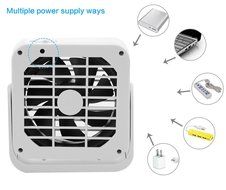 Welltop 3.9-inch Mini USB Fan 360 Degree Rotation Magnet Hanging Fan USB Powered Desktop Fan Table Fans (Black) N12