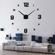 Large diy quartz 3d wall clock Living Room big acrylic watch mirror stickers modern design home decor