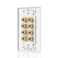 TNP Home Theater Wall Plate - 3-Gang 7.2 Surround Sound Distribution w/ Premium Gold Plated Copper Banana Binding... N27
