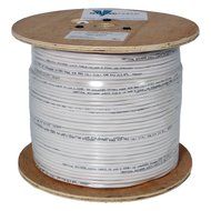 Vertical Cable Audio Cable, 16AWG, 4 Conductor, 65 Strand, 1000 ft, PVC Jacket, Wooden Spool, White
