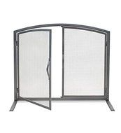 Shadow Iron Door Fireplace Screen in Natural Iron Finish
