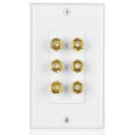 TNP Home Theater Wall Plate - 3-Gang 7.2 Surround Sound Distribution w/ Premium Gold Plated Copper Banana Binding... N30