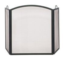 Uniflame, S-1507, Large 3 Fold Black Wrought Iron Screen with Arch Top