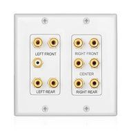 TNP Home Theater Wall Plate - 3-Gang 7.2 Surround Sound Distribution w/ Premium Gold Plated Copper Banana Binding... N33