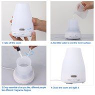 Noza Tec 100ML Essential Oil Diffuser Portable Ultrasonic Aroma Humidifier with 7 Color Changing LED Lamps, Mist... N7