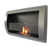 * Fall Sale * Charleston Luxury Matte White Metal Wall Mount Ventless Bio Ethanol Fireplace with Burner Insert... N2