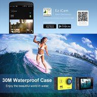 IWAWA Ultra HD Wifi Waterproof Action Camera 4K1080P 170 Degree Wide Angle Lens(Yellow) N4