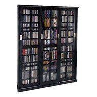 Leslie Dame MS-1050ES Mission Style Multimedia Storage Cabinet with Sliding Glass Doors, Espresso