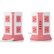 SAFEMORE Smart 8-Outlet with 4-USB Output Power Strip (Blue and White) N16