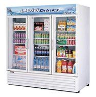 Turbo Air - 78&quot; 3 Glass Swing Door Refrigerated Beverage Merchandiser
