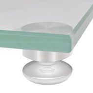 vidaXL 2 pcs Glass Speaker Stand (Each with Silver Pillars) N5