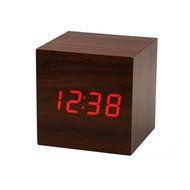 DZT1968&reg; Square Wooden LED Electronic Desktop Digital Alarm Clock N5