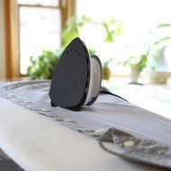 Small Mini Iron - Dual Voltage Compact Design, Great for Travel - Non-Stick Ceramic Soleplate - Dry or Steam Ironing... N9