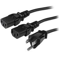StarTech.com PXT101Y 6 feet Standard Y Computer Power Cord NEMA 5-15P to 2x C13 N4