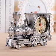 Hynbase Creative Retro Cute Silver Rustic Locomotive Alarm Clock