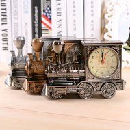 Hynbase Creative Retro Cute Silver Rustic Locomotive Alarm Clock N2