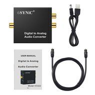 ESYNIC Digital to Analog Audio Converter Digital Optical Coax to Analog RCA Audio Converter DAC Converter with... N6