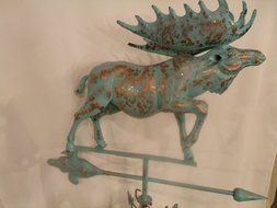 LARGE Handcrafted 3D 3- Dimensional MOOSE Weathervane Copper Patina Finish N4