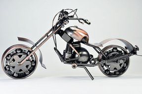 Metal sculpture - Retro Classic Handmade Iron Motorcycle unique metal art decor - home d&eacute;cor (Copper tainted GTO1... N10