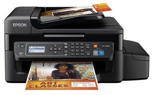 Epson WorkForce ET-4500 EcoTank Wireless Color All-in-One Supertank Printer with Scanner, Copier, Fax, Ethernet... N3