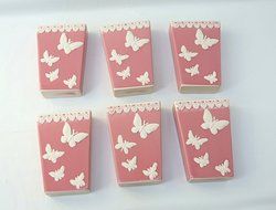 Cuorifoglio 0265T Radiators Humidifier, Ceramic, White Butterflies on a Rose Background, Trapezoid Shape (Pack...