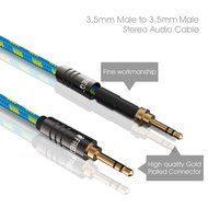 FRiEQ 3.5mm Male To Male Car and Home Stereo Cloth Jacketed Audio Cable (4 Feet/1.2M) for iPhone, iPad, iPod,... N5
