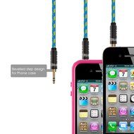 FRiEQ 3.5mm Male To Male Car and Home Stereo Cloth Jacketed Audio Cable (4 Feet/1.2M) for iPhone, iPad, iPod,... N6