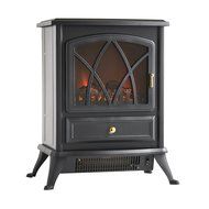 VonHaus 1500W Portable Electric Stove Heater Fireplace / Space Heater with Log Burning Flame Effect N5