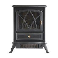 VonHaus 1500W Portable Electric Stove Heater Fireplace / Space Heater with Log Burning Flame Effect N6