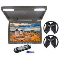 Rockville RVM18FD-BK 18&quot; TFT Black Flip Down Car Monitor w/ USB/SD/Video Games N109