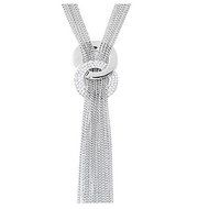 Silver Fashion Women's Gold Silver Plated Circle Crystal Pendant Long Tassle Necklace N2
