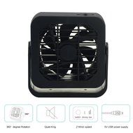 Welltop 3.9-inch Mini USB Fan 360 Degree Rotation Magnet Hanging Fan USB Powered Desktop Fan Table Fans (Black) N14
