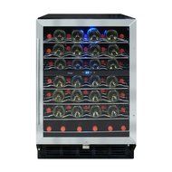 Vinotemp 58-Bottle Wine Cooler with Interior Display, Stainless/Black