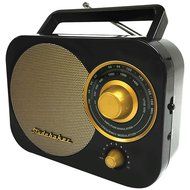 Black Retro Studebaker SB2000 Replica Portable AM/FM Radio with Aux Input